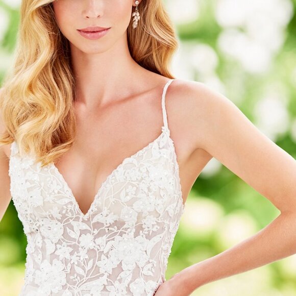 NWT Mon Cheri Floral Tulle A-Line Wedding Dress - Picture 3 of 5